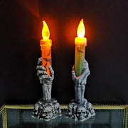 Halloween Skeleton Ghost Holding Candle Light