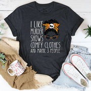 I LIKE MURDER SHOWS Halloween Skull Teenage Leisure T-shirt