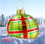 Christmas Ornament Ball Outdoor PVC 60CM Inflatable Decorated Ball PVC Giant Big Large Balls Xmas Tree Decorations Toy Ball