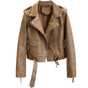 Women's Short Leather Jacket Spring And Autumn