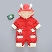 Baby Winter Snowsuit Plus Velvet Thick Baby Boys Jumpsuit 0-3 Years Toddler Coat