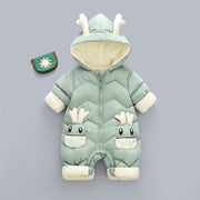 Baby Winter Snowsuit Plus Velvet Thick Baby Boys Jumpsuit 0-3 Years Toddler Coat