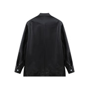 Women's Black Long Sleeve Varsity Jacket