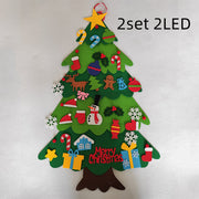 DIY Felt Christmas Tree New Year Toddler Kids Handmade Gift Toys Door Wall Hanging Ornaments Holiday Party Home Decoration Set