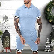 Men's Short Sets 2 Piece Outfits Polo Shirt Fashion Summer Tracksuits Casual Set Short Sleeve And Shorts Set For Men