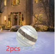 Christmas Ornament Ball Outdoor PVC 60CM Inflatable Decorated Ball PVC Giant Big Large Balls Xmas Tree Decorations Toy Ball