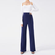 Solid Color Casual Pants Slim, High-waisted Bell Bottoms 6