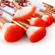 Christmas Portable Makeup Brush With Red Handle