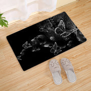 Halloween Flannel Floor Mat Bathroom Toilet Door Non-slop Mats Skull Absorbent Printing Floor Mat