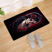 Halloween Flannel Floor Mat Bathroom Toilet Door Non-slop Mats Skull Absorbent Printing Floor Mat