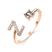 New Design Adjustable 26 Initial Letter Ring Fashion Jewelry For Women Simple Elegant Jewelry