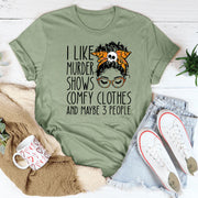 I LIKE MURDER SHOWS Halloween Skull Teenage Leisure T-shirt