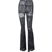 Slim Fitting Printed Bell Bottoms For Women 1