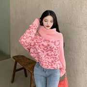 Women Turtleneck One Shoulder Knitted Sweaters