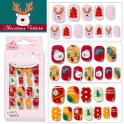 Christmas Cute Children Nails 24 Pieces Wearable