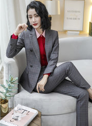 Plaid Business Suit Women's Formal Suit Work Clothes