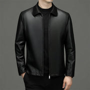 Lapel Ecological Real Leather Clothes Coat Leather Jacket Men