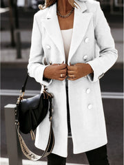 Long-sleeve Blazer-collar Double-breasted Nizi Coat