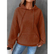 Fashion Waffle Hoodie Sweater Women's Sports Sweatshirt Casual Long Sleeve Tops Women's Clothing