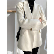 Double-faced Cashmere Coat Cocoon-shaped Hepburn Style Small Woolen Blazer Women's Short