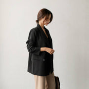 Women's Drape Black Suit Jacket Women Korean Style