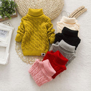 Plush Thick Knitted Fir Bottoming Shirt Baby Children Round Neck High