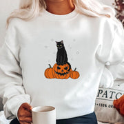 Halloween Evil Pumpkin Head Print Sweatshirt