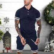 Men's Short Sets 2 Piece Outfits Polo Shirt Fashion Summer Tracksuits Casual Set Short Sleeve And Shorts Set For Men