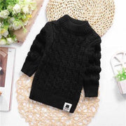 Plush Thick Knitted Fir Bottoming Shirt Baby Children Round Neck High