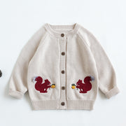 Knitwear Kids' Sweater Cotton Thread Clothing Squirrel Embroidery