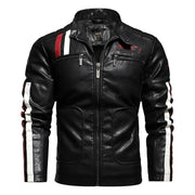 Mens Leather Jackets Motorcycle Stand Collar