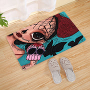 Halloween Flannel Floor Mat Bathroom Toilet Door Non-slop Mats Skull Absorbent Printing Floor Mat