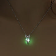 Halloween glow owl necklace