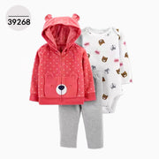 Hooded Long Sleeve Jacket Bodysuit Three Piece Kids' Suit