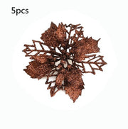 Glitter Artificial Christmas Flowers Christmas Tree Decorations For Home Fake Flowers Xmas Ornaments New Year Decoration